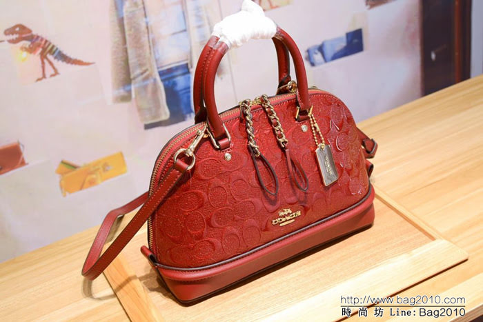 COACH蔻馳 海外代購品質 55450 專櫃最火爆款 小貝殼包 經典壓紋配色拼接 手提斜挎包  Chz1469
